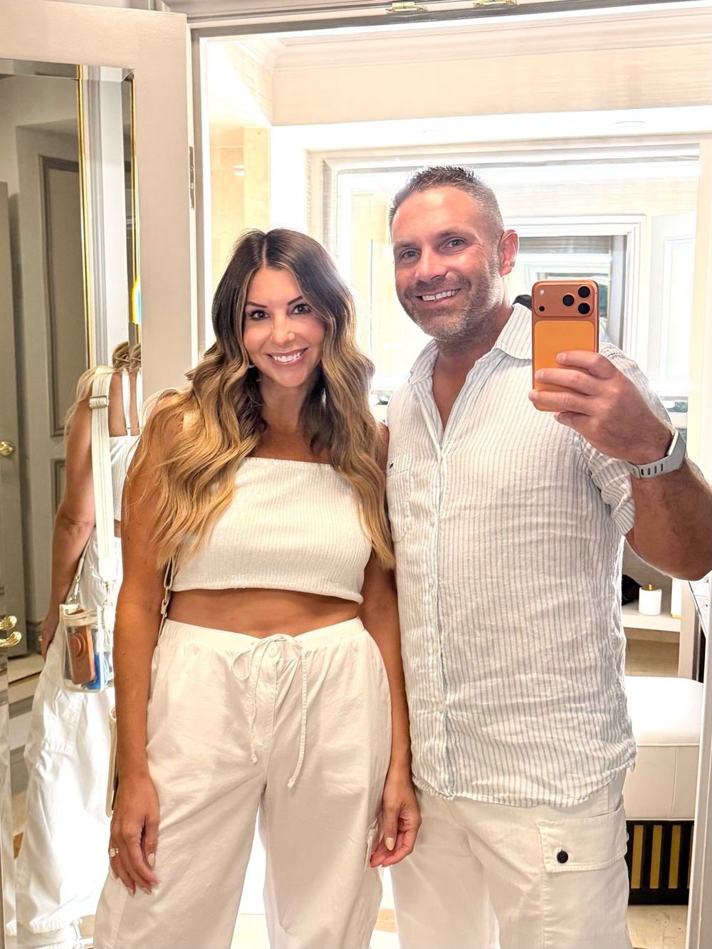 White Sequin Crop Top